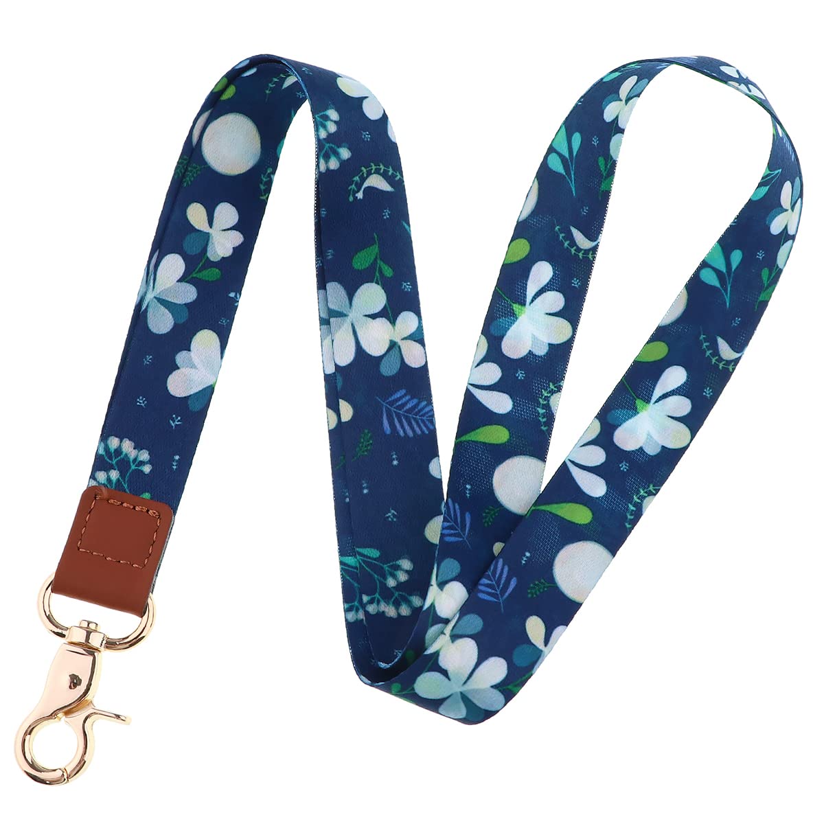 Colorful Flowers Lanyard - Adjustable Key Neck Strap, ID Card Holder & Badge Keychain Accessories for Work, School, Events and Travel