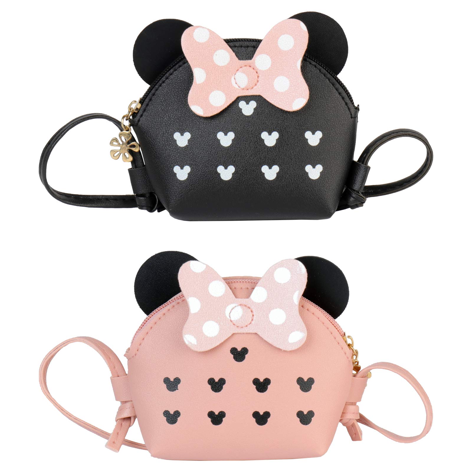 SOTOGO 2 Pack Toddler Crossbody Bags for Girls - Mini Cute Princess Handbags, Adjustable Shoulder Purse for Little Kids | Perfect for Birthday Gifts, Dress-Up Play & Daily Use