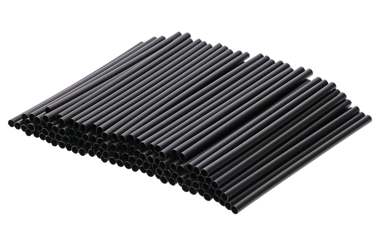200PCS Black Plastic Straws - 5.12 Inch Disposable Drinking Straws for Coffee, Tea, Cocktails, Hot & Cold Beverages - Perfect for Weddings, Home Bars, Travel Mugs & DIY Crafts