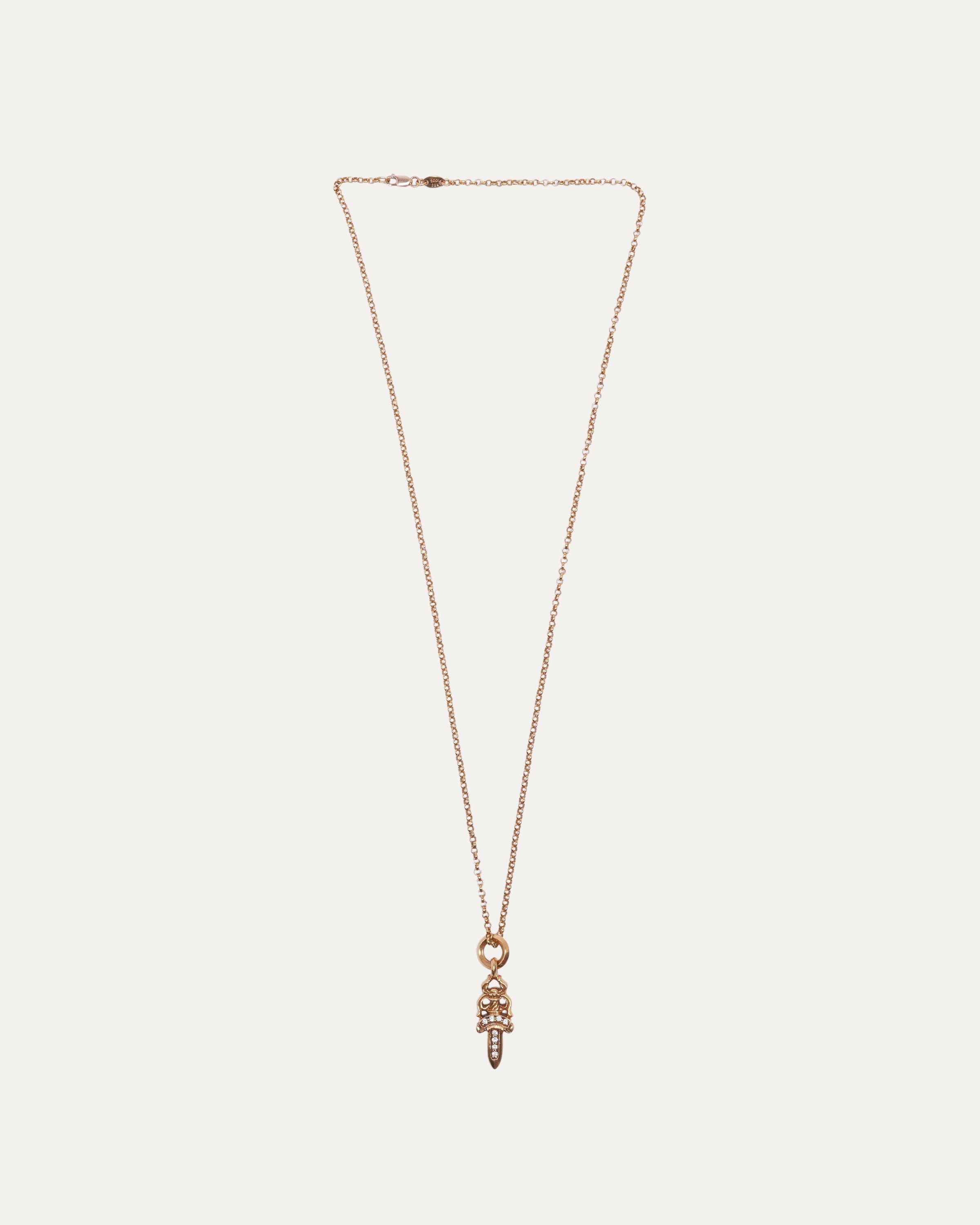 22k Gold Pave Diamond Dagger Necklace - Elegant Jewelry for Women | Perfect for Parties, Weddings & Special Occasions