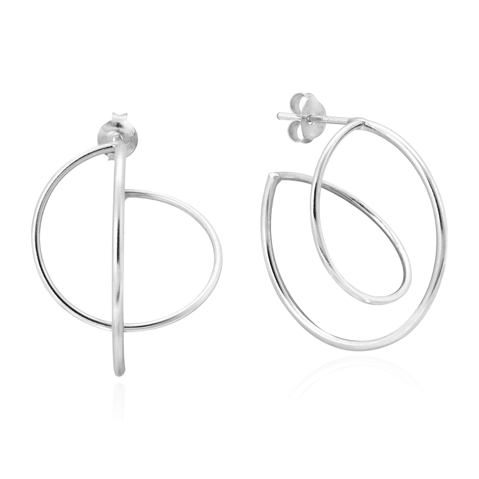 AeraVida .925 Sterling Silver Geometric Twisting Hoop Earrings for Women | Modern Minimalist Jewelry | Perfect for Everyday Wear, Office & Date Night