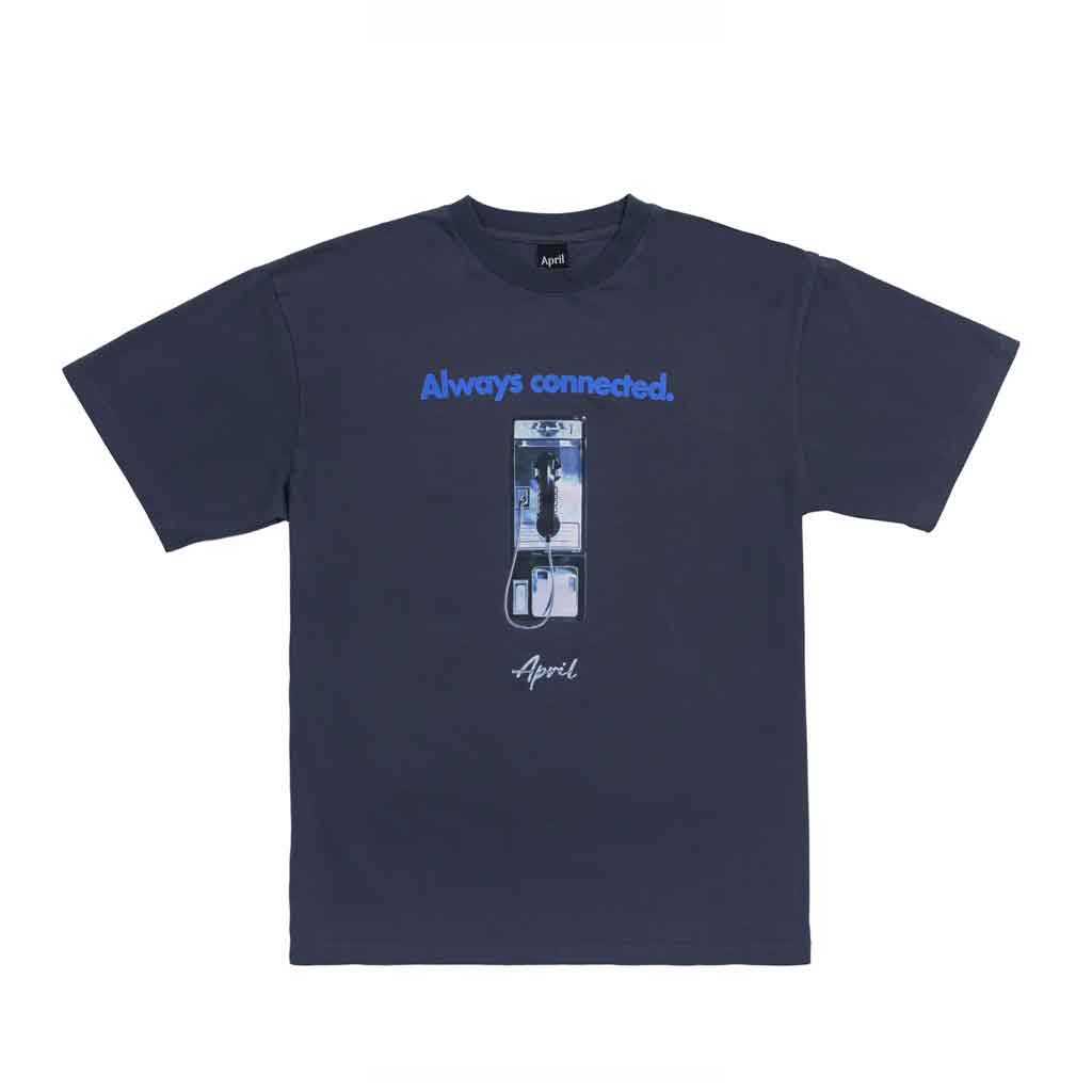 April Always Connected Short Sleeve T-Shirt for Men & Women - Navy Blue Casual Tee for Everyday Wear, Gym & Outdoor Activities