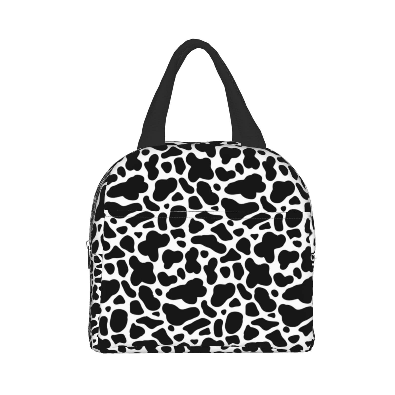 Cow Print Insulated Lunch Box - Reusable & Portable Meal Bag for Men & Women - Perfect for Work, Travel, Picnic & Outdoor Activities