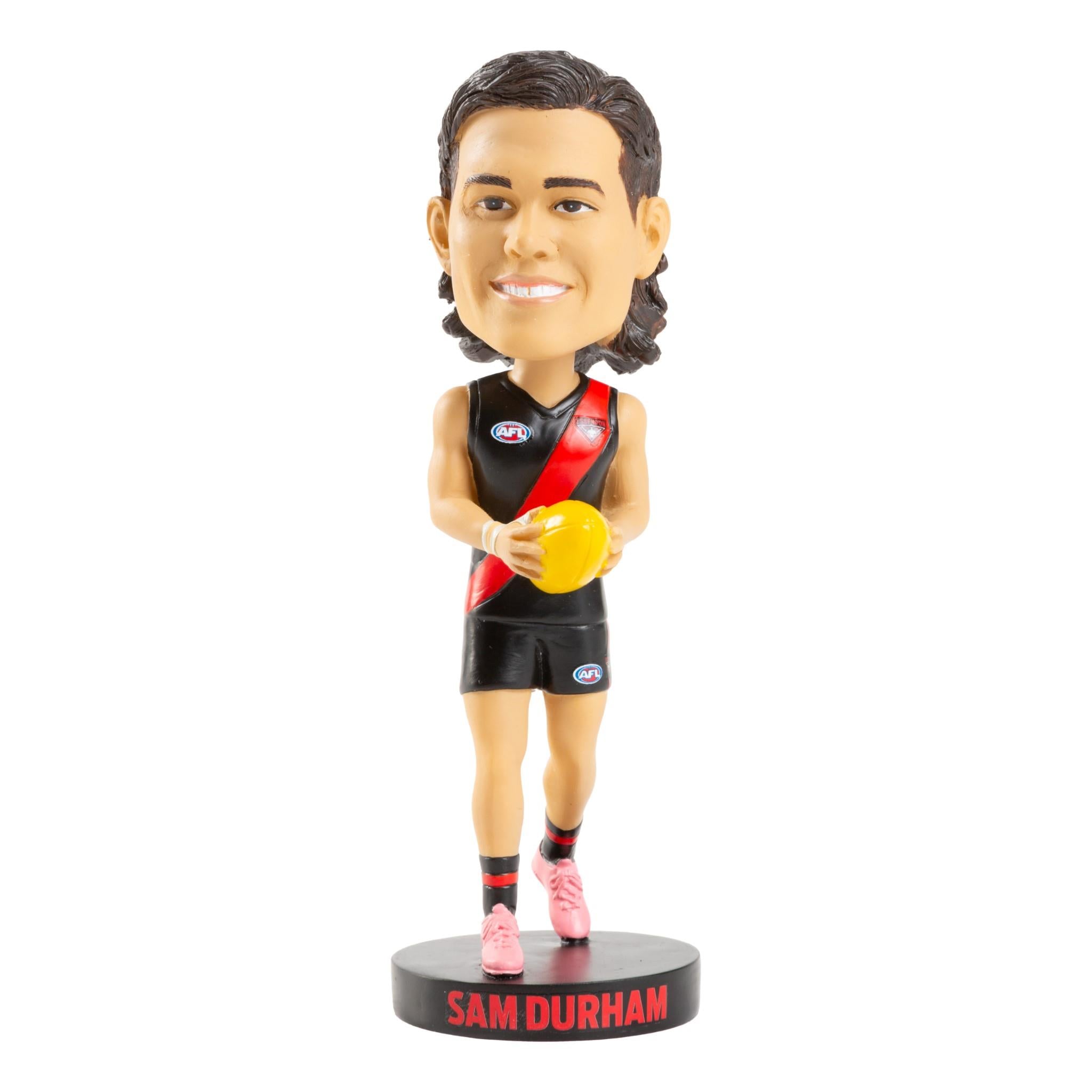AFL Essendon Bombers Sam Durham Bobblehead - Collectible Figurine for AFL Fans & Sports Memorabilia Enthusiasts - Perfect for Display in Home, Office, or Man Cave