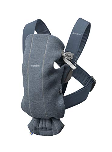 BabyBjörn Baby Carrier Mini - Soft 3D Jersey Fabric, Lightweight & Ergonomic, Dove Blue - Perfect for Newborns, Infants & Toddlers, Hands-Free Baby Wearing for Shopping, Travel & Outdoor Activities