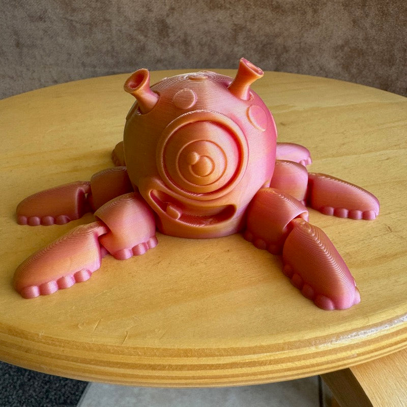 3D Printed Alien Squid Spinner Finger Top Toy - Pink & Yellow Colors | Stress Relief Fidget Toy for Kids & Adults | Office, School, Home Use