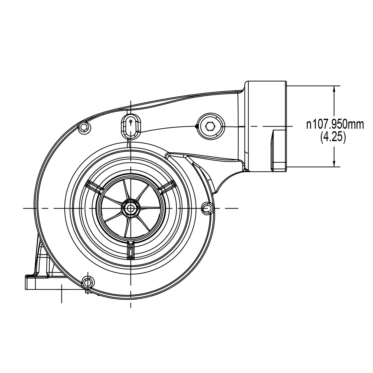 CAT C15 S410SX Turbocharger 80mm 1.58 A/R - High Performance Turbo for Heavy Duty Trucks & Industrial Equipment - Perfect for Engine Upgrades & Power Enhancements
