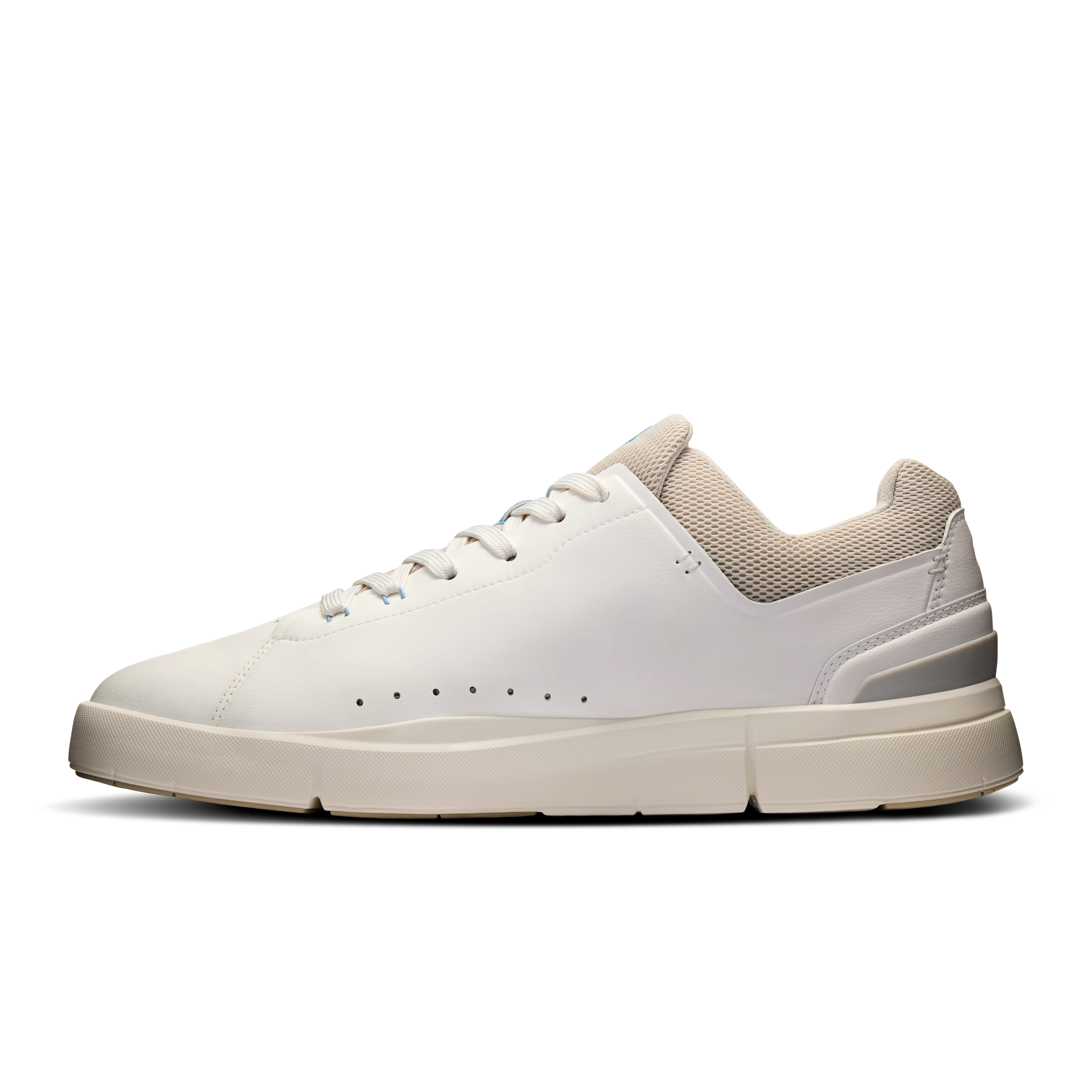 On Running Men's The Roger Advantage Running Shoes - White/Sand | Lightweight & Breathable for Jogging, Gym & Daily Wear