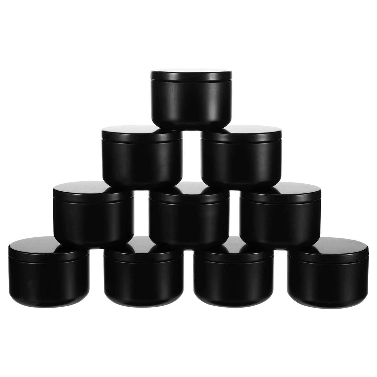 12Pcs Round Metal Candle Tins with Lids - Portable Travel Tin Containers for DIY Candle Making, Candy Storage, Wedding Favors & Home Decor - Black Tinplate Candle Jars (Great for Gifts, Parties & Craft Projects)