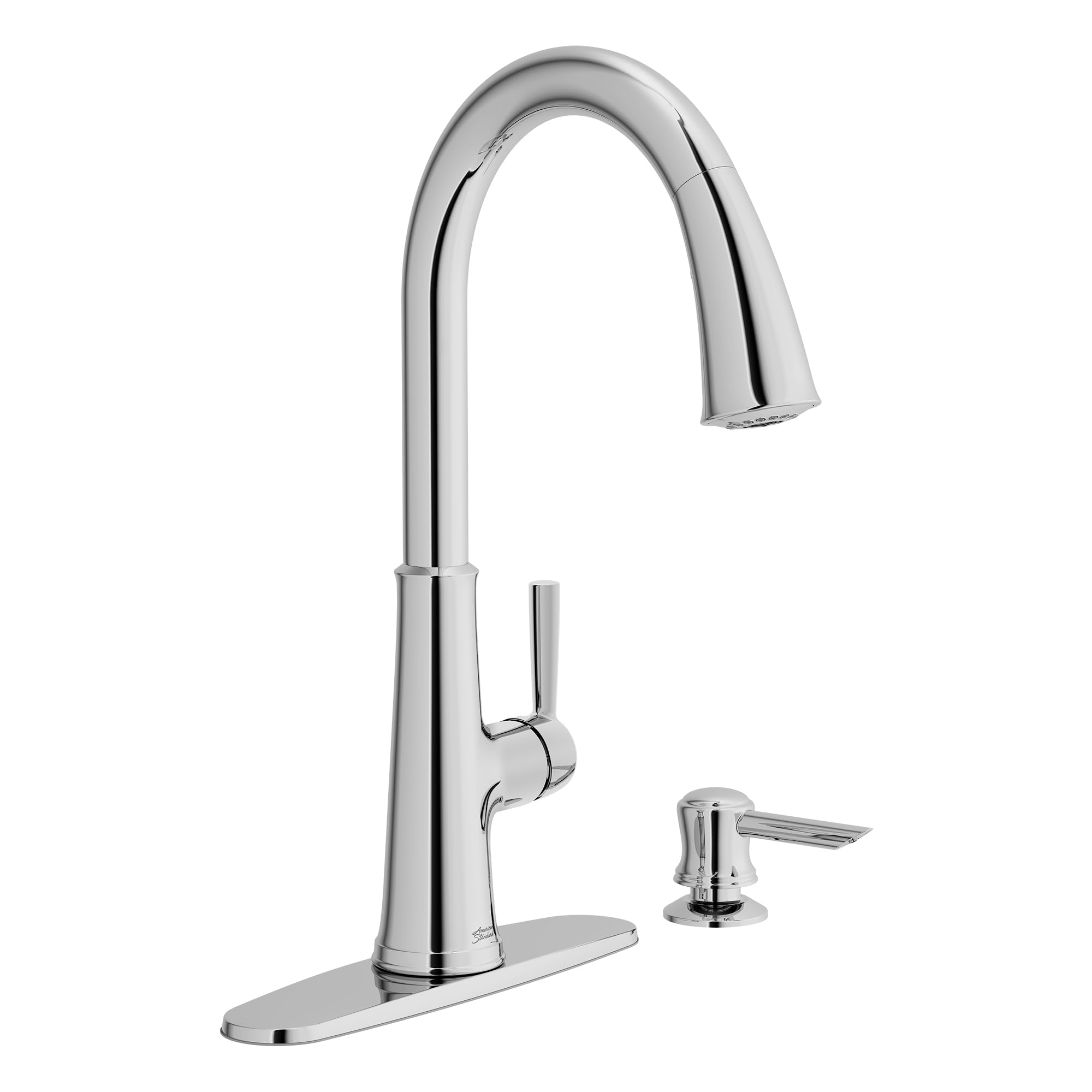 American Standard McKenzie Pull Down Kitchen Faucet with Soap Dispenser - Chrome Finish for Modern Kitchens | Easy Installation & High Arc Spout for Deep Sinks