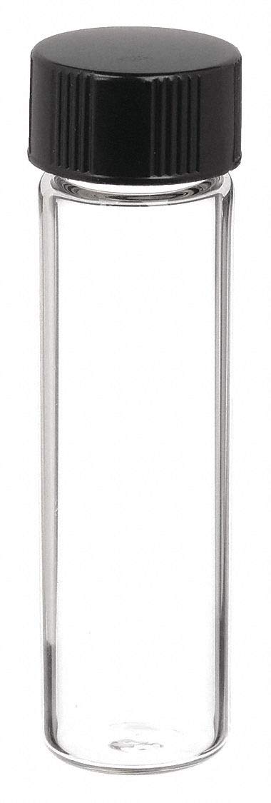 Wheaton 224884 Clear Borosilicate Glass Sample Vials - 8mL Capacity, 17mm x 62mm - with Phenolic Rubber-Lined Screw Caps (Pack of 144) - Ideal for Laboratory Storage, Chemical Samples & Scientific Research