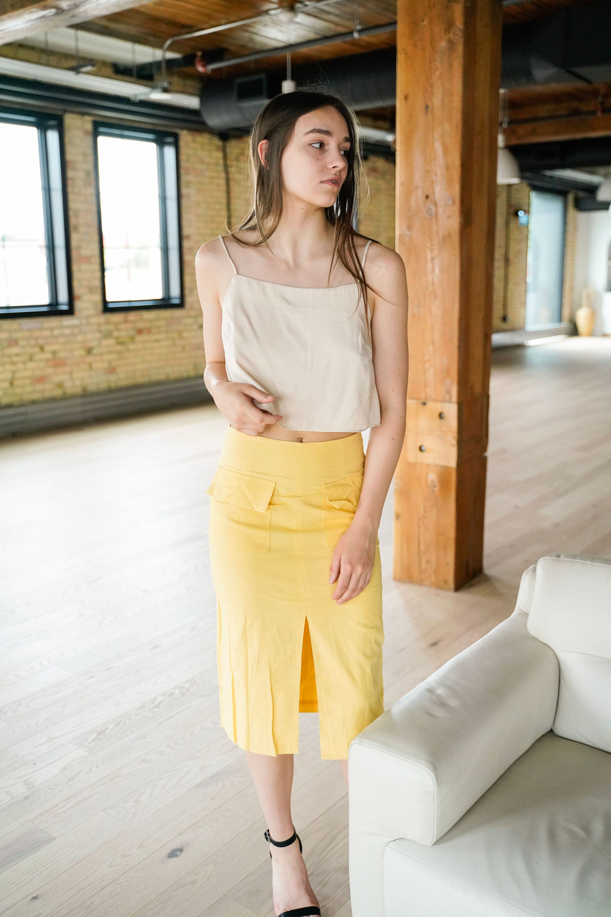 Buttermilk Pencil Skirt for Women - Elegant High Waist Slim Fit Office Skirt - Perfect for Work, Business Meetings & Formal Events