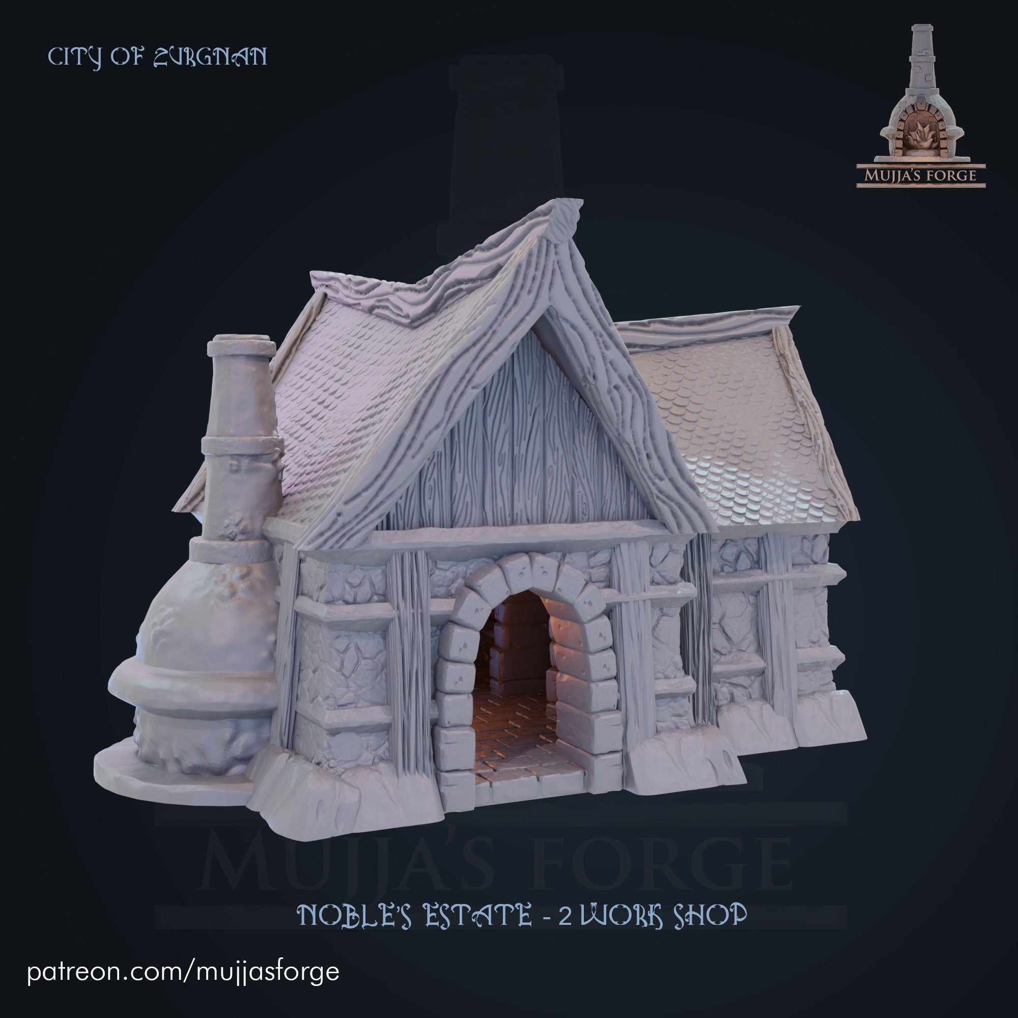 Zurgnan Work Shed & Workshop - 28mm Miniature Terrain for D&D, Farm Estate & Noble Manor Scenes - Perfect for Dungeons & Dragons Tabletop RPG Gaming