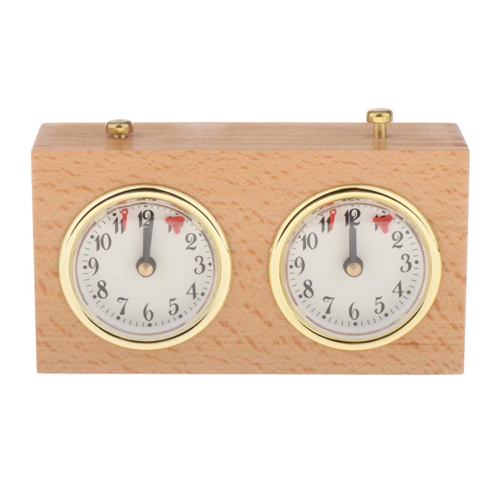 Premium Wooden Chess Timer - Mechanical Wind-Up Game Clock for Chess, Board Games & Tournaments | Competition & Home Use | Natural Finish (15.1x4.4x8.2 cm) | Perfect for Chess Clubs, Tournaments & Family Game Nights