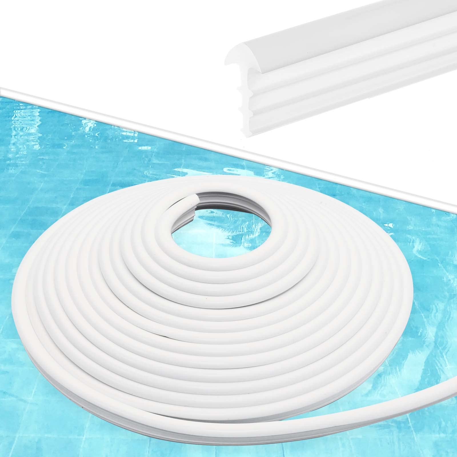 120'ft Swimming Pool Beaded Liners - Heavy Duty Roll Pool Bead Lock for Above Ground & In Ground Pools (White) - Perfect for Backyard, Residential & Commercial Pool Installations