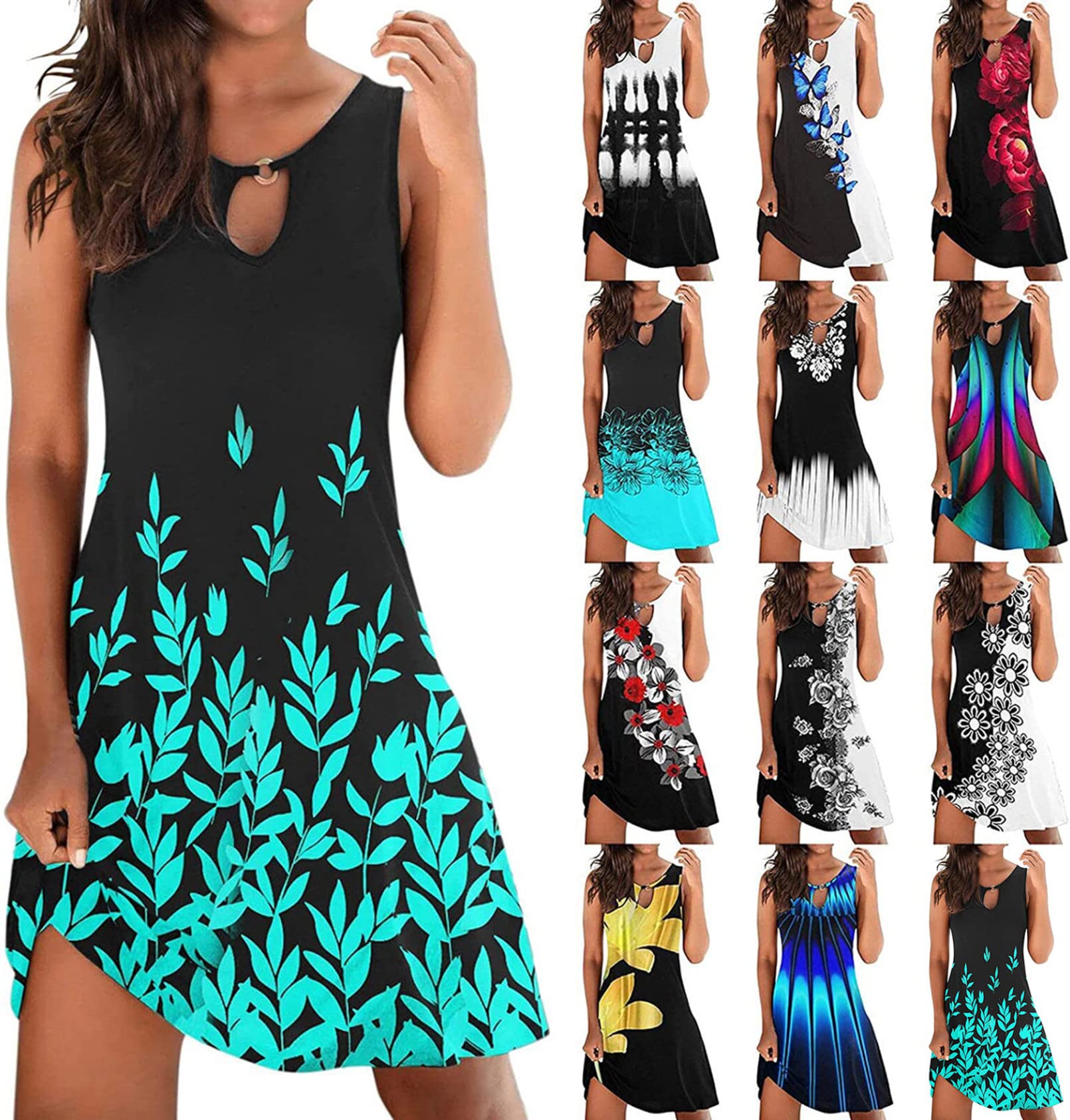 Elegant Plus Size Summer Dresses for Women 2022 | Casual Boho Midi Sundress with Floral Print | Perfect for Beach Vacations, Garden Parties & Summer Outings