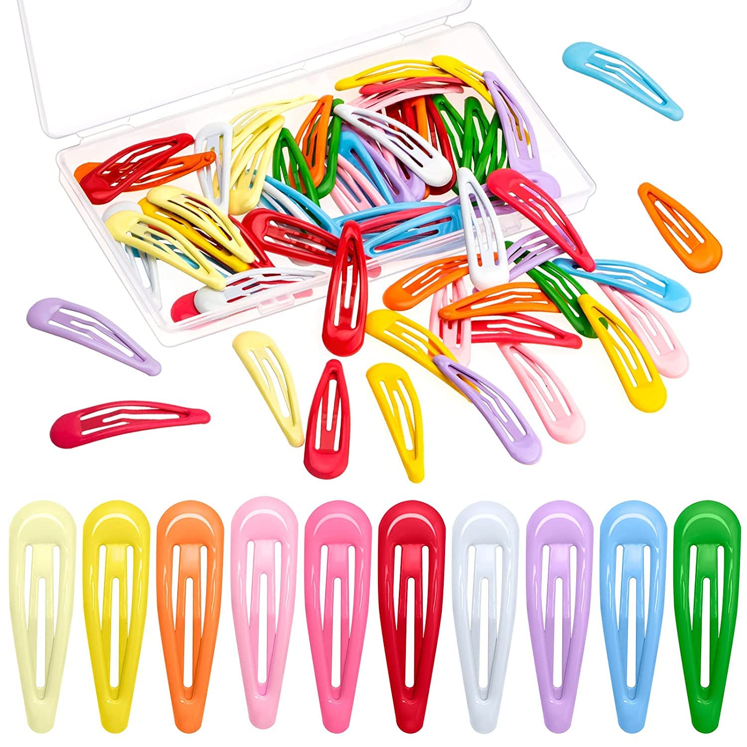 2 Inch Non-Slip Metal Hair Barrettes for Women, Girls & Kids - Pack of 20 Big Box Tik Tak Hair Clips - Perfect for School, Parties & Everyday Styling