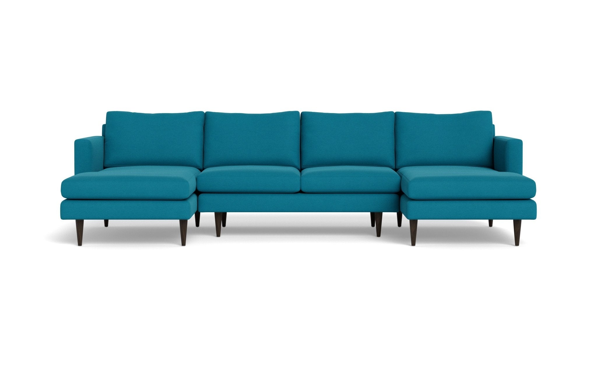 Wallace 126 Modern U-Shaped Sectional Sofa - Untufted Double Chaise Lounge for Living Room, Family Room & Home Theater - Comfortable Contemporary L-Shaped Couch with Chaise