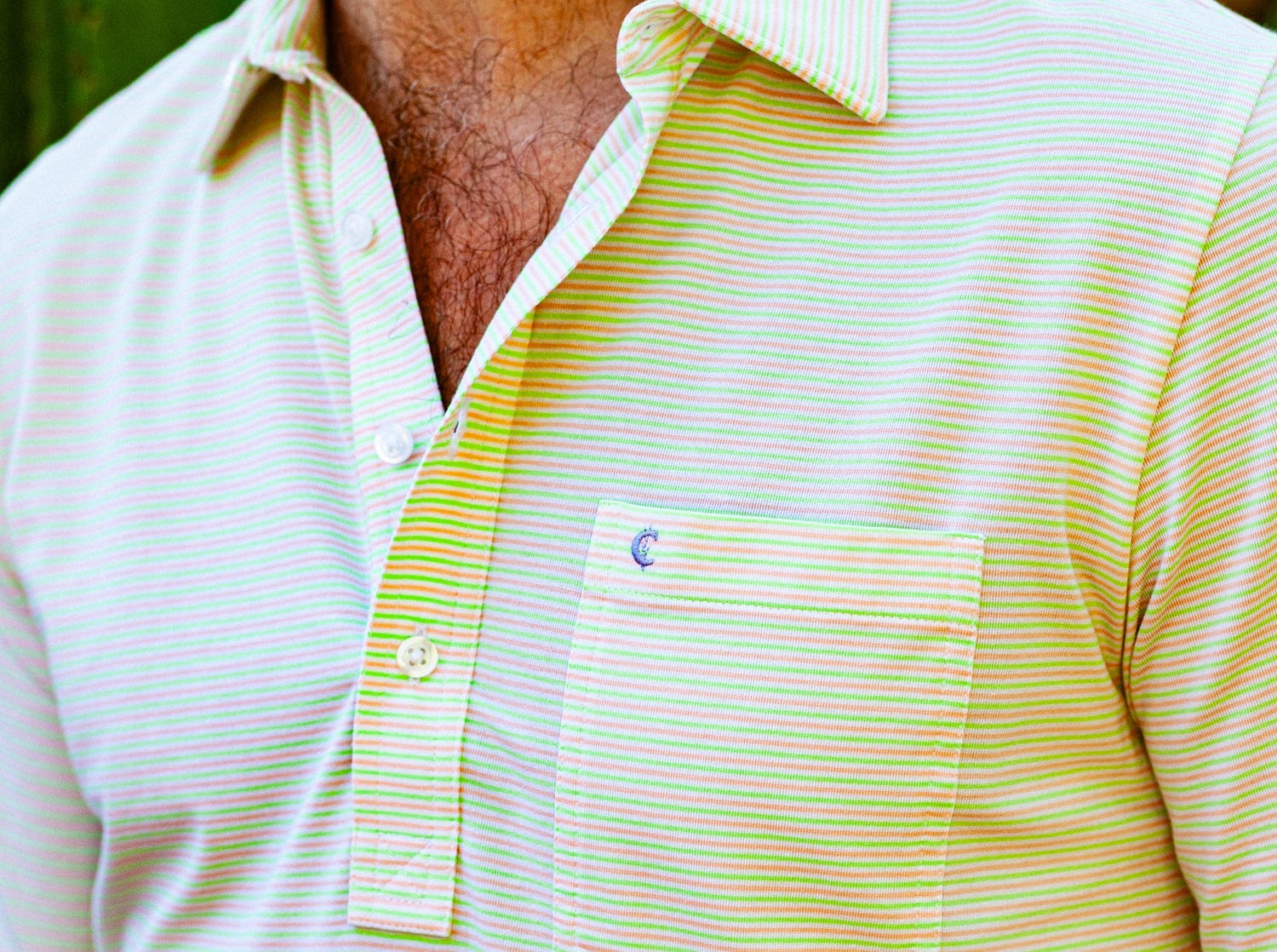 Performance Players Shirt - Hobby Stripe Pink & Green Athletic Top for Casual Wear & Sports Activities