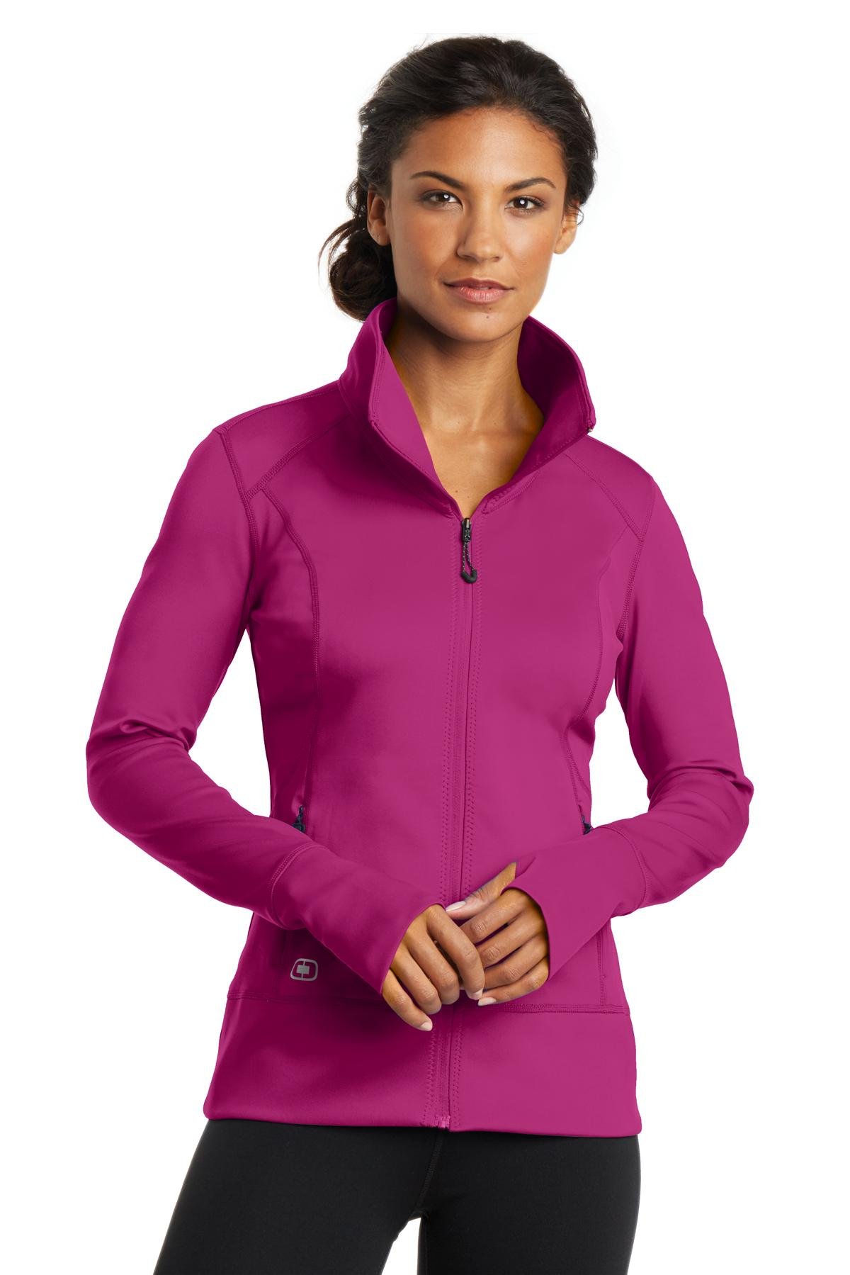 OGIO ENDURANCE Ladies Fulcrum Full-Zip Jacket - Flush Pink XXX-Large - Women's Lightweight Running & Cycling Windbreaker for Outdoor Sports