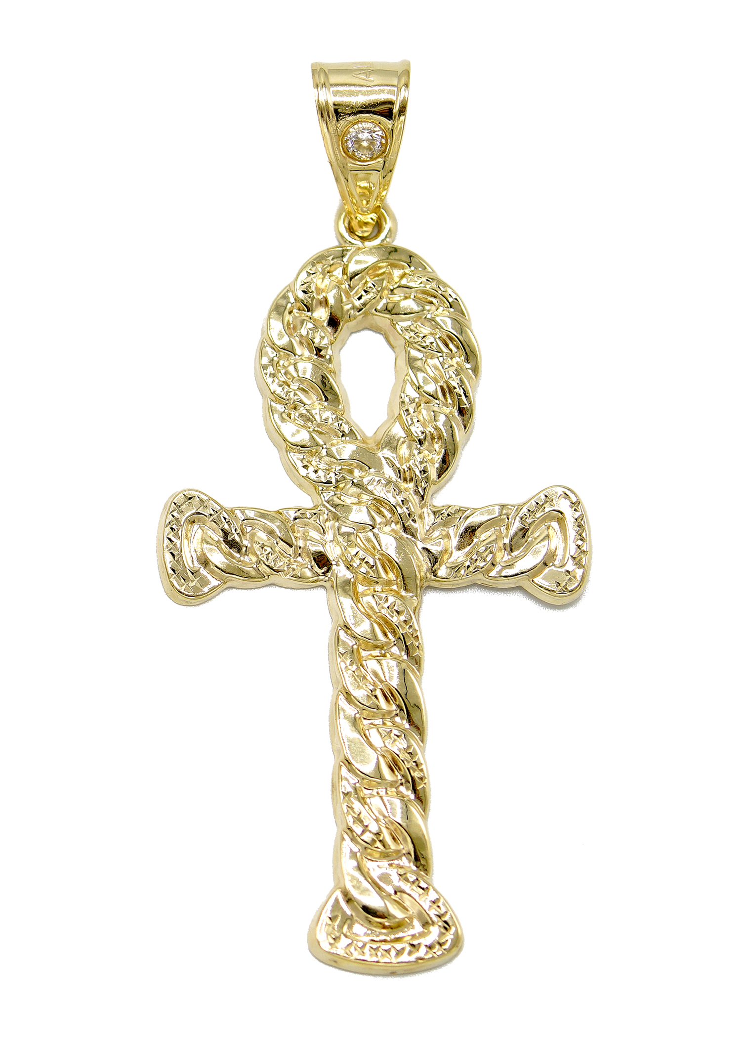 10K Yellow Gold Ankh Pendant Necklace - Customizable Chain Length | Spiritual Jewelry for Women, Egyptian Cross Charm for Everyday Wear & Gift Giving