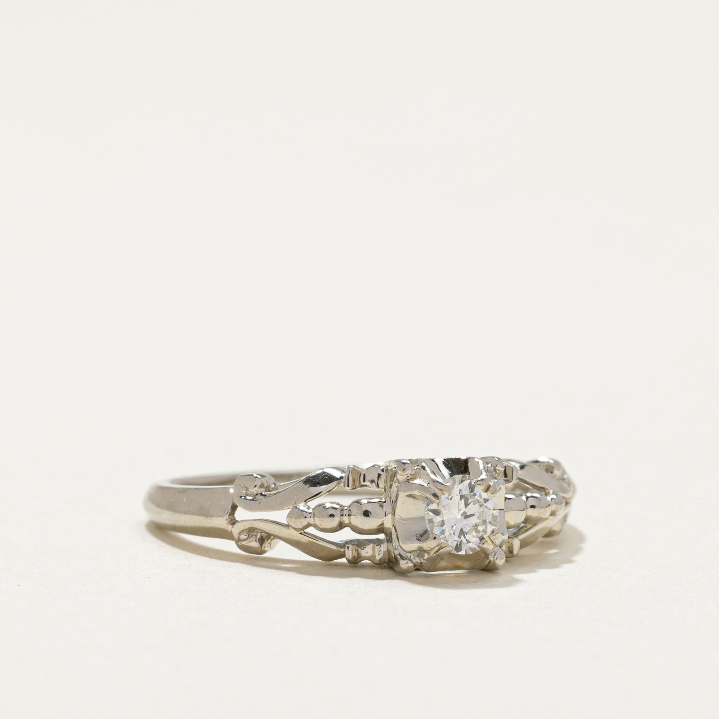 Vintage Old European Cut Diamond Engagement Ring | 0.15ct | Size 6.5 | Wedding Proposal, Anniversary Gift, Bridal Jewelry
