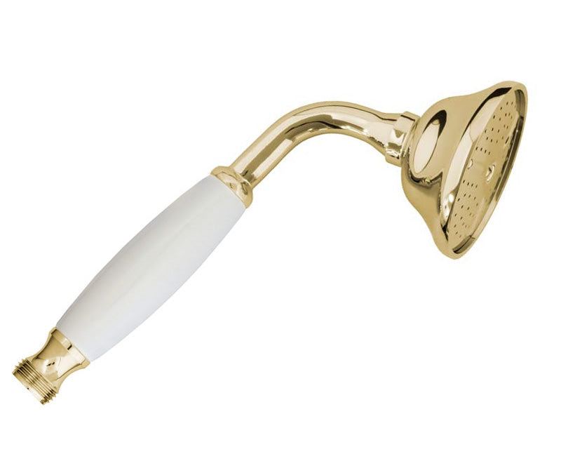 Premium Kensington Brass & White Handheld Shower Head - Large Size for Luxurious Bathroom Experience, Perfect for Spa-Like Relaxation at Home