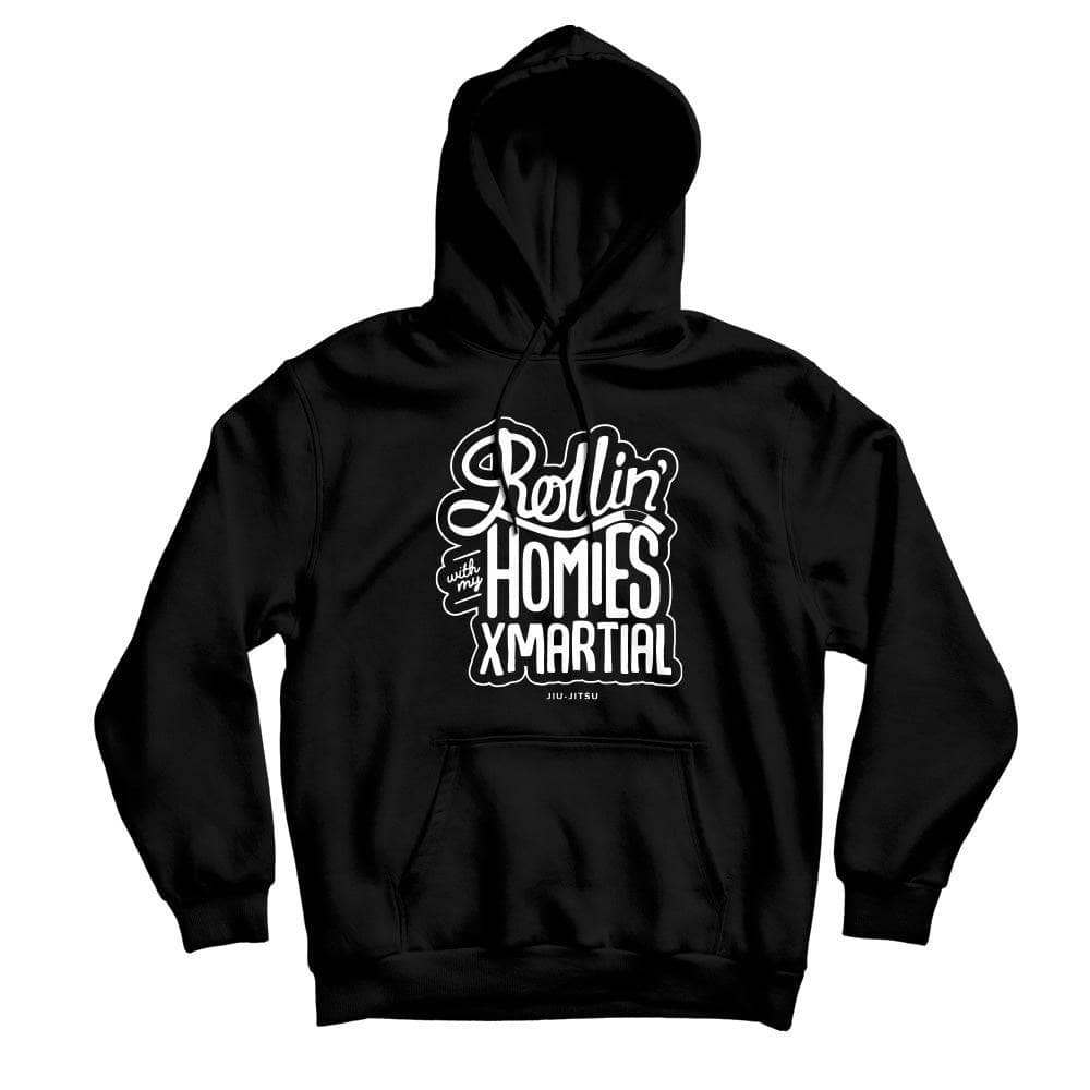 Jiu Jitsu Hoodie With My Homies - Premium BJJ Training Hooded Sweatshirt for Grappling & MMA - Perfect for Gym, Dojo & Streetwear
