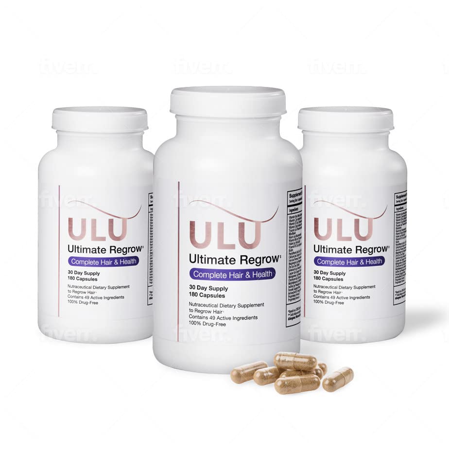 ULULIFE Ultimate Hair Growth Vitamins – Doctor-Formulated with Biotin, Saw Palmetto & Marine Collagen | All Natural Supplement for Stronger, Thicker Hair (90 Day Supply - 540 Capsules) | Perfect for Men & Women Seeking Healthier Hair at Home or On-The-Go
