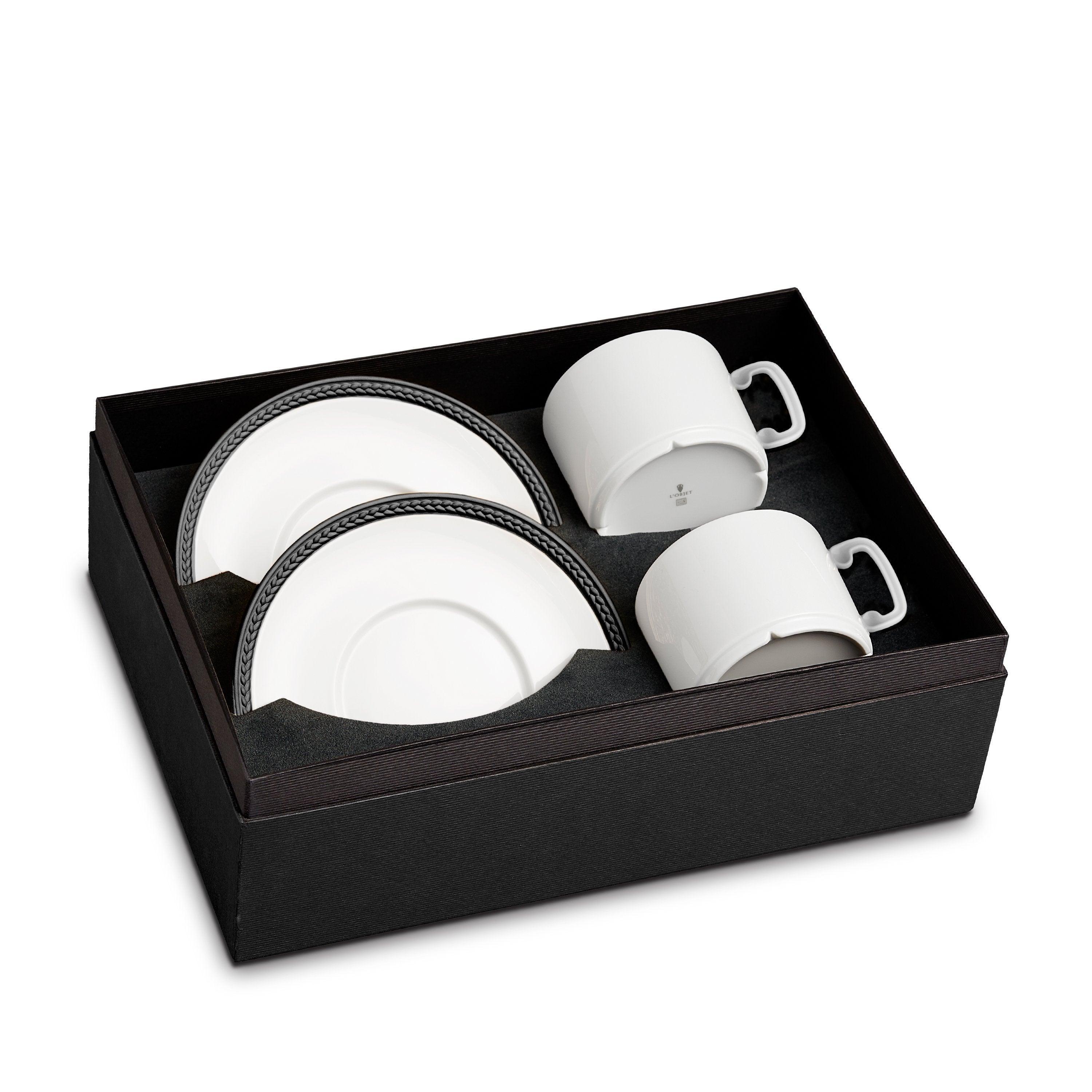 Braided Silk Tea Cup and Saucer Set - 2 Piece Elegant Porcelain Tea Set for Afternoon Tea, Gift, or Home Decor | Perfect for Tea Parties, Bridal Showers, and Cozy Moments