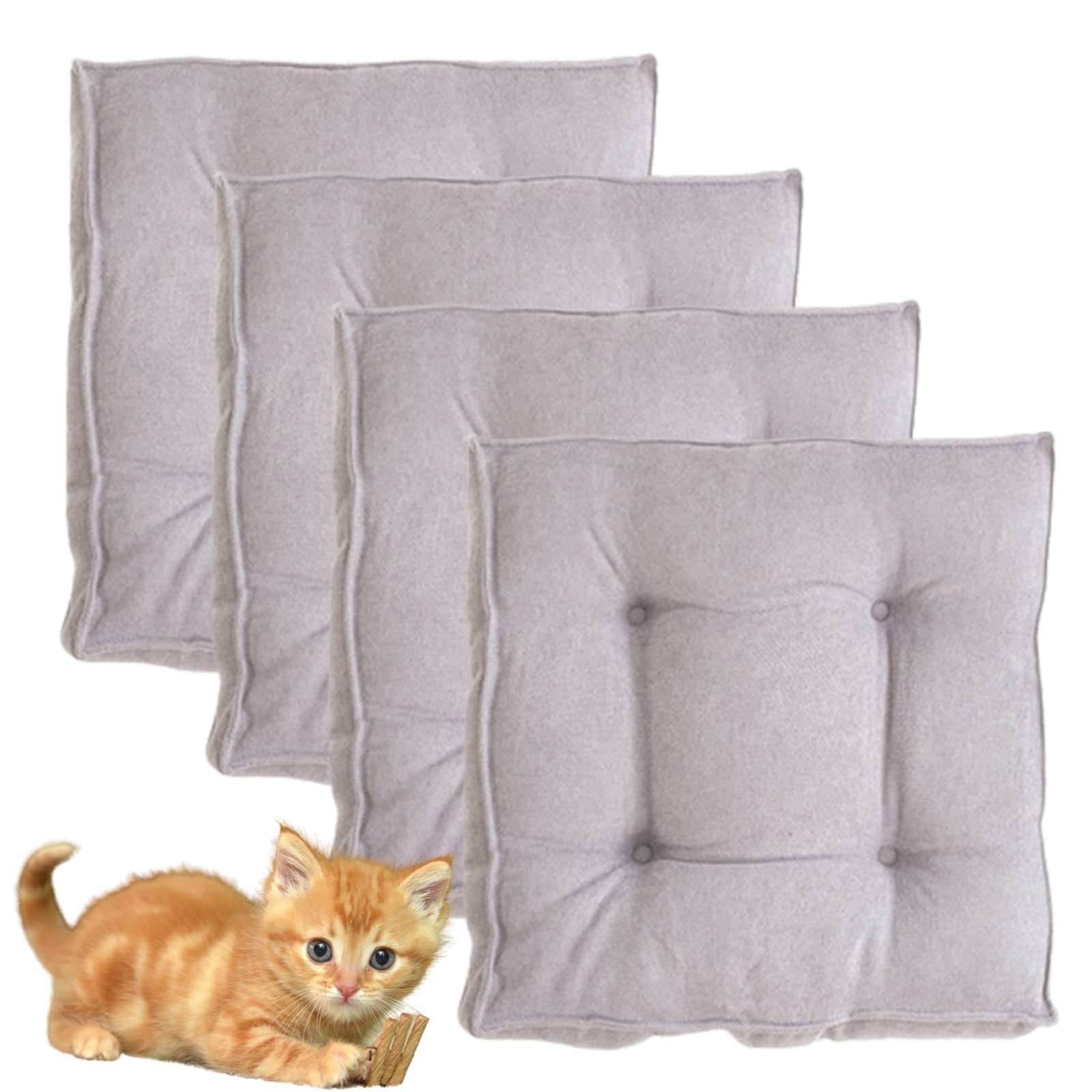 Premium Velvet Square Chair Pads - Ultra Soft Seat Cushions Set of 4 (20in/50cm) for Dining Chairs, Kitchen, Living Room, Patio & Garden - Indoor & Outdoor Comfort Cushions for Home, Office and Restaurant Use