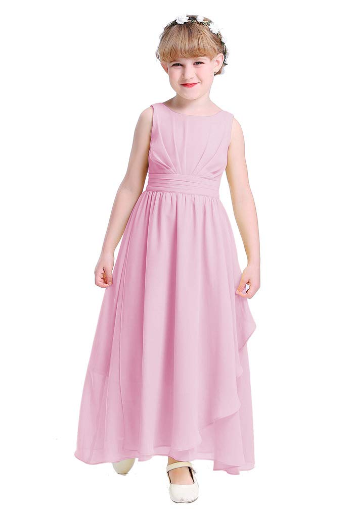 Happy Rose 7-16 Chiffon Girls Junior Bridesmaid Dress - Elegant Flowy Flower Girl Dress for Weddings, Parties & Special Occasions