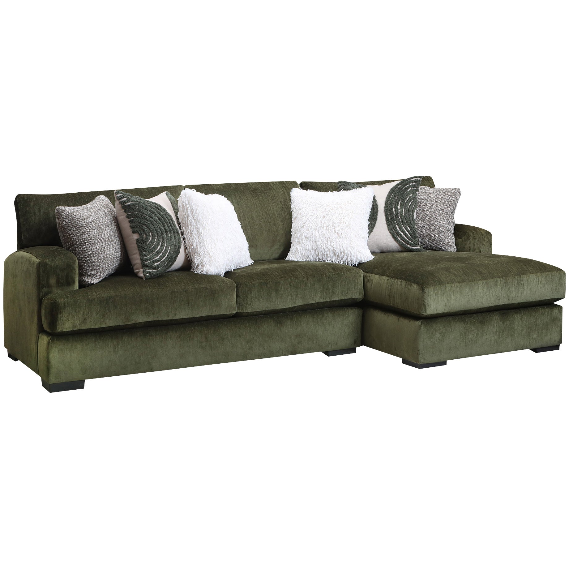 Bronte 2-Piece Right Chaise Sectional Sofa Set - Modern L-Shaped Living Room Couch for Small Spaces & Family Gatherings
