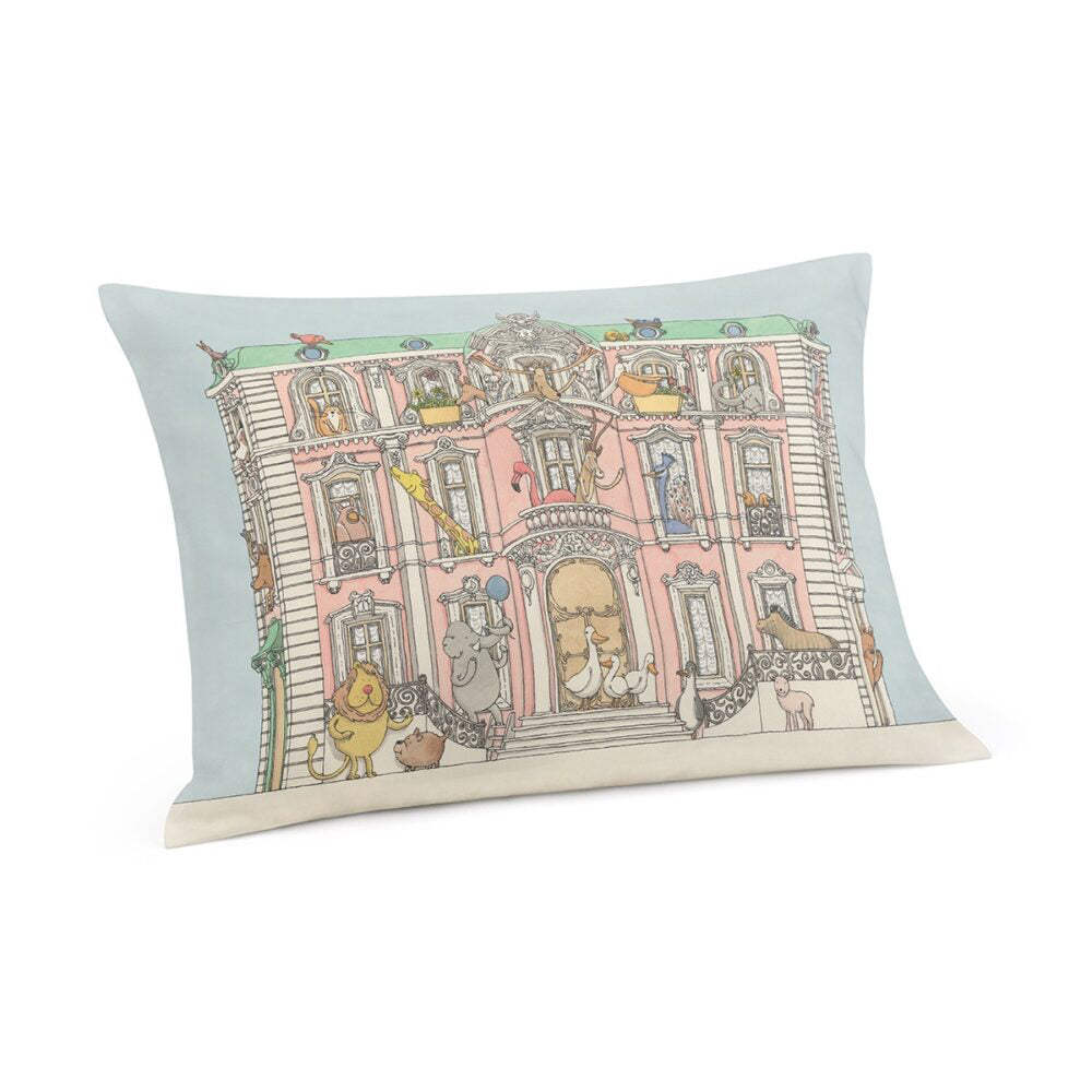 Atelier Choux Satin Cushion Monceau Mansion - Luxury Baby Nursery Decor for Cribs & Strollers - Perfect for Newborn Gifts & Nursery Bedding