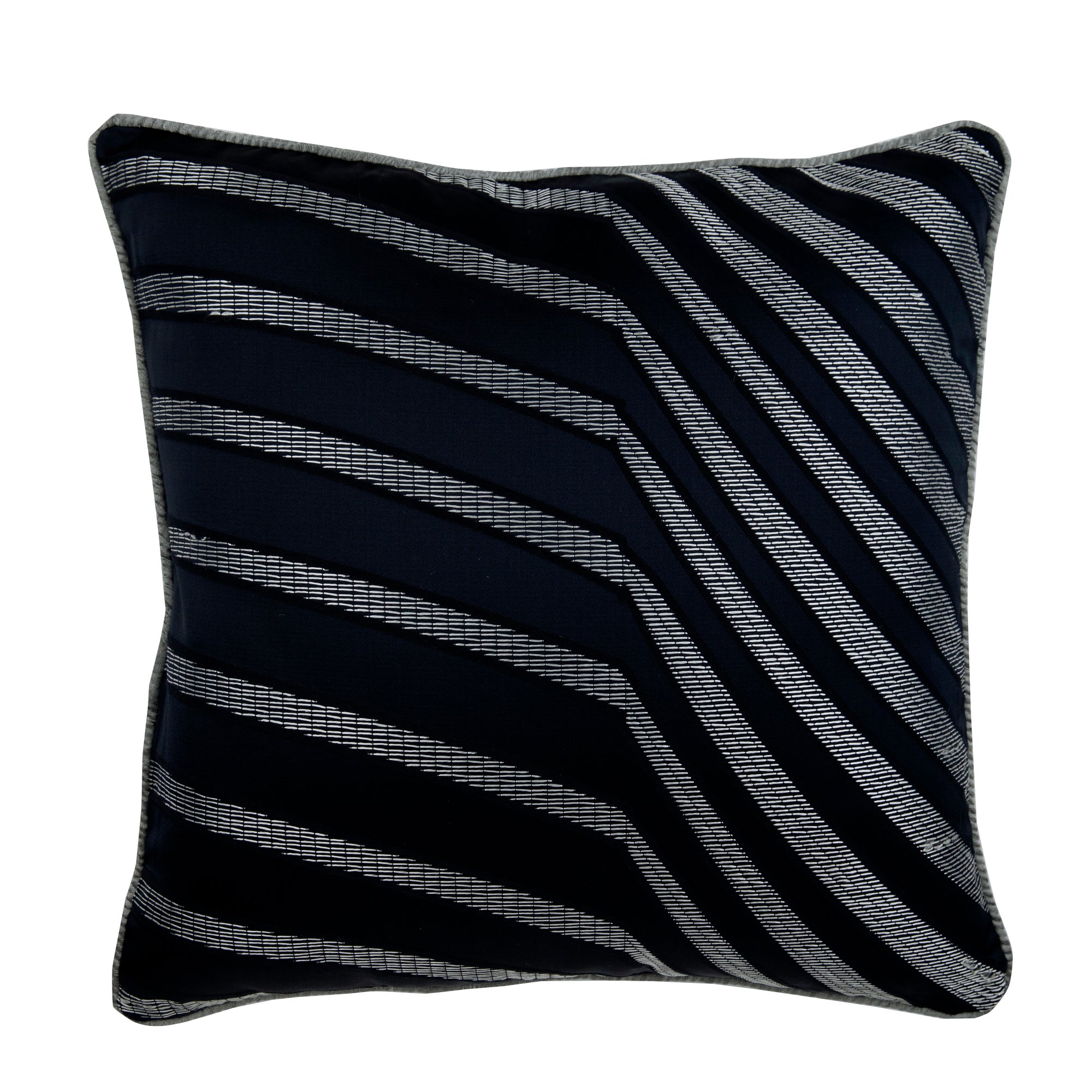 Abstract Art Black Jacquard Silk Throw Pillow Cover - Elegant Home Decor for Sofa, Bed & Living Room