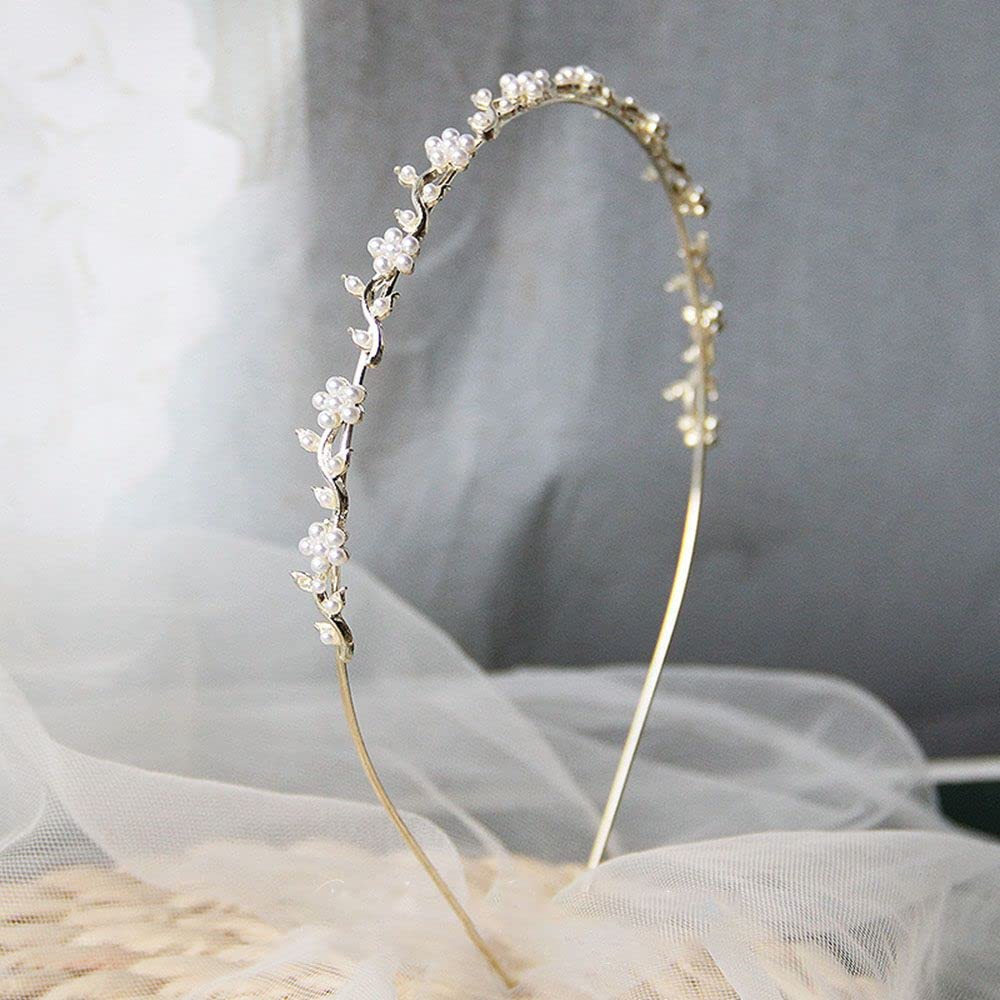 BYBYCD Korean Hairbands for Girls - Cute Braided Headband with Rhinestones, Bow, Spring Flower & Pearl - Perfect for School, Parties, Weddings & Everyday Fashion Accessories