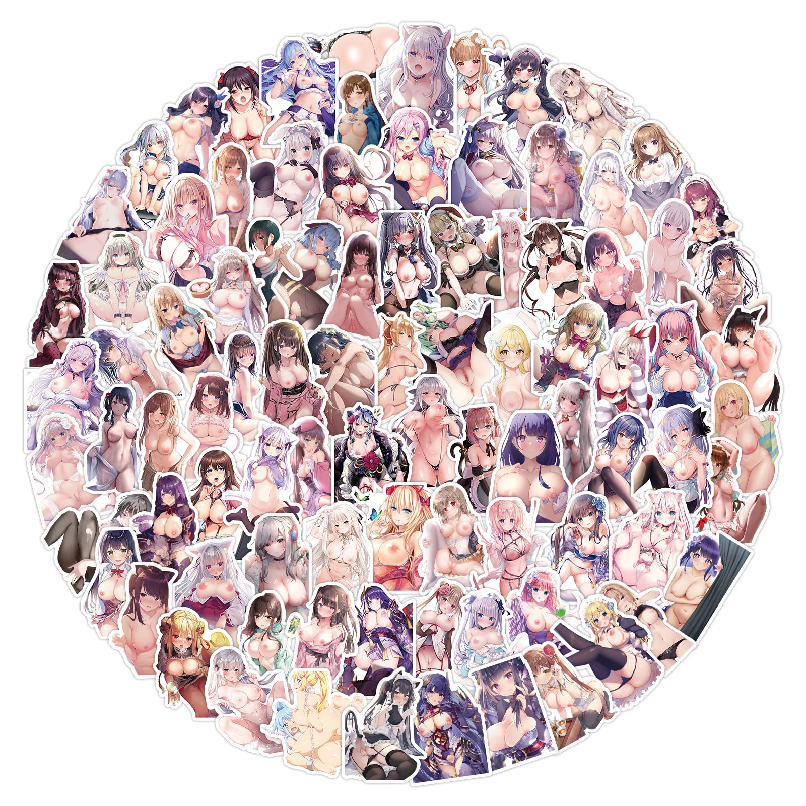 208pcs Anime Girl Stickers for Adults - Waterproof Vinyl Decals, Cute Waifu & Sexy Lady Stickers for Water Bottles, Laptops, Hydro Flasks, Skateboards, Phones, Cars - Perfect for Anime Lovers, DIY Decoration & Personalization