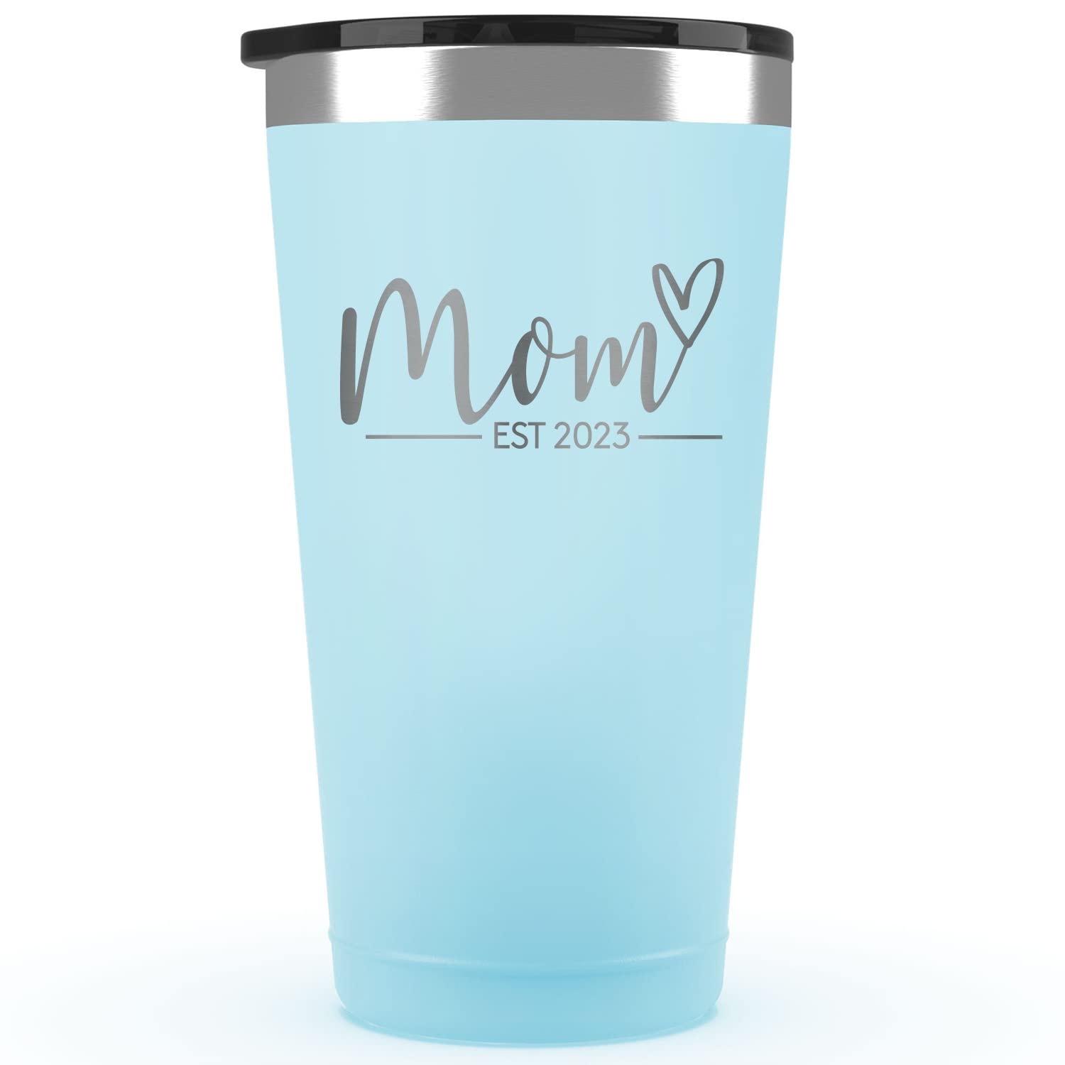 Mom Est. 2023 16oz Tumbler - Best Sentimental Gifts for New Moms, First Time Mothers & Pregnancy - Perfect for Mother's Day, Baby Shower & Postpartum Care - Insulated Travel Cup for Beach, Office & Home Use