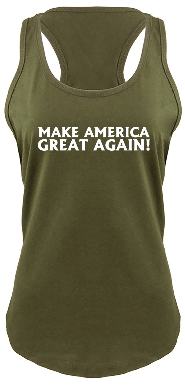Funny Make America Great Again T-Shirt for Women - Donald Trump Racerback Tank Top | Patriotic Political Humor Gift for Trump Supporters, Rally Wear & Casual Outfits