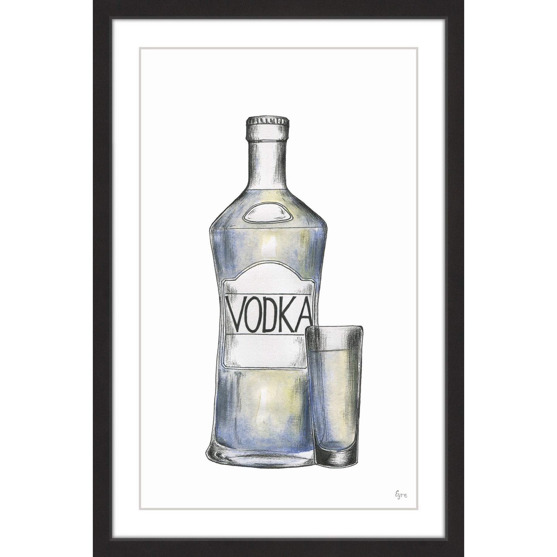 Handmade Vodka Shot Framed Print 24x36 - Marmont Hill Wall Art for Home Bar Decor & Party Room Aesthetic