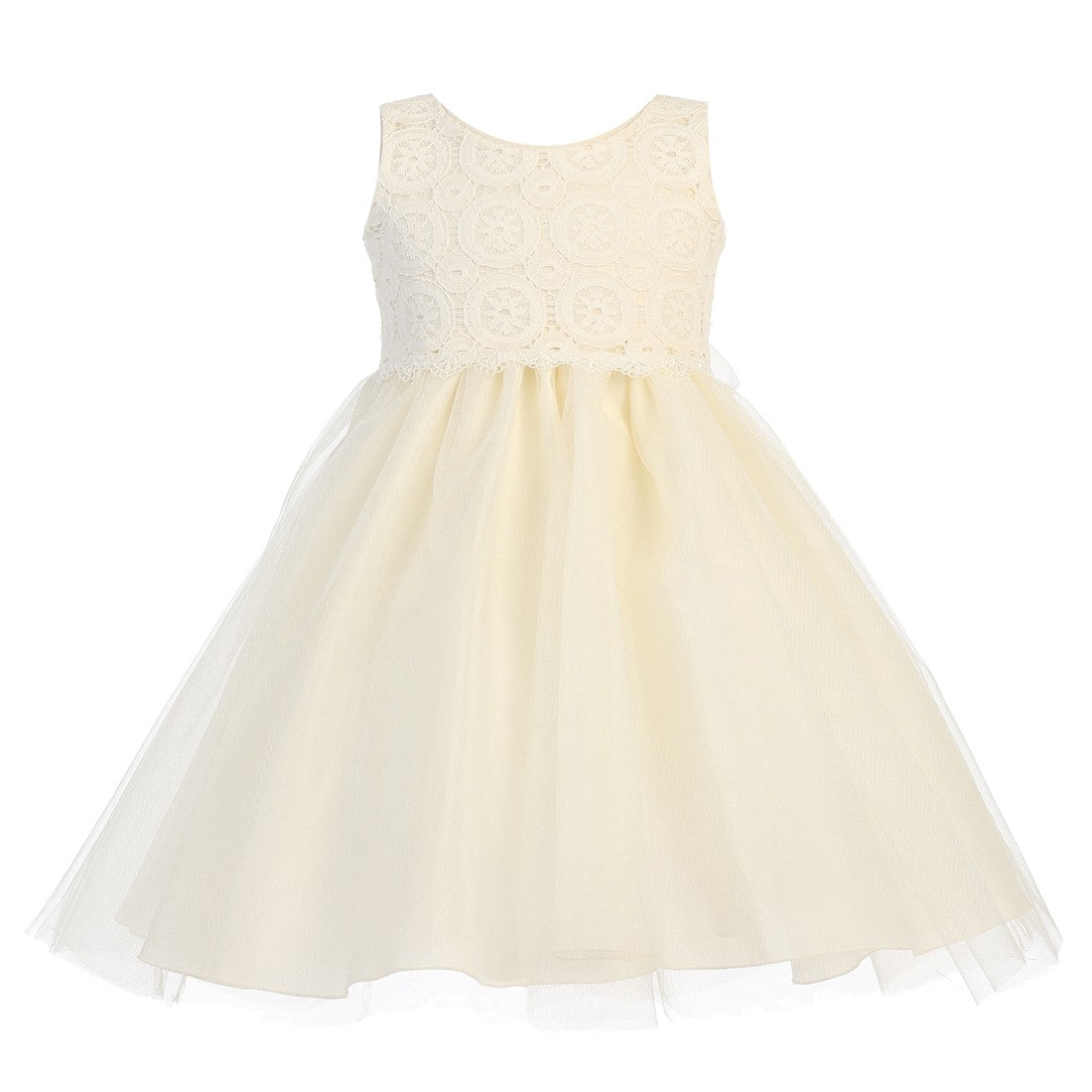 Ivory Lace Flower Girl Dress for Big Girls - Tulle Bodice Easter Dress Size 7-10 | Perfect for Weddings, Easter Celebrations & Special Occasions