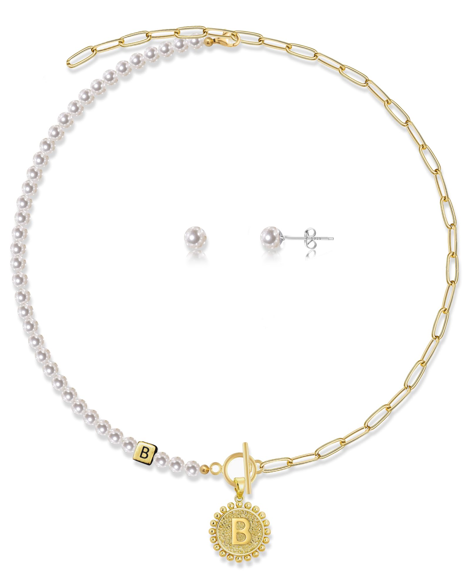 Dainty Pearl & Chain Necklace with Pendant - Sterling Silver & Gold Jewelry for Women - Perfect for Gifts & Everyday Wear