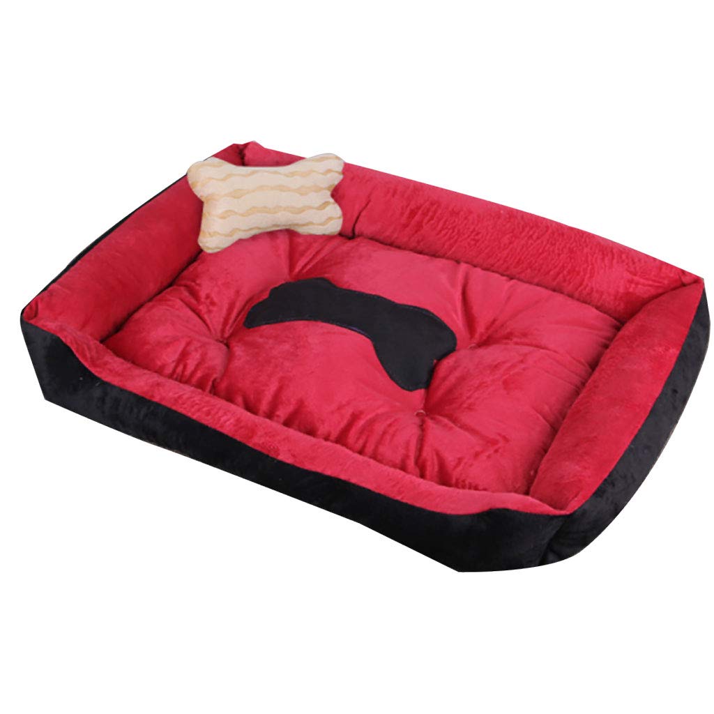 Premium Pet Bed for Small, Medium & Large Dogs - All-Season Comfort Mat, Washable Dog House Bedding in Red - Perfect for Crates, Kennels & Home Use