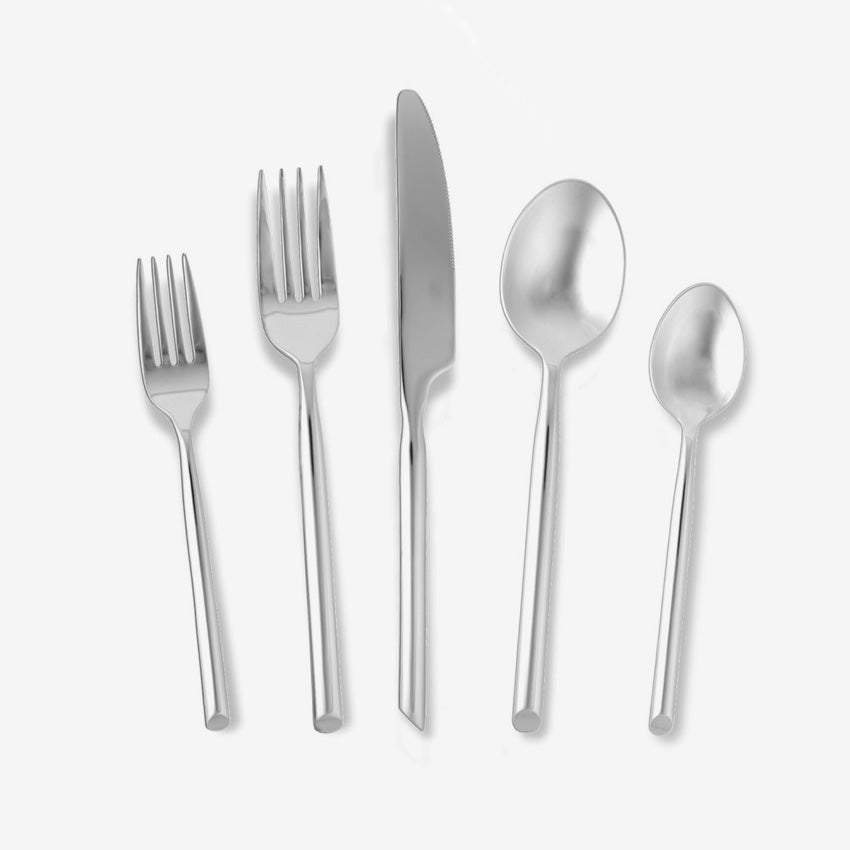 Fortessa Capri Flatware Set - 20-Piece Stainless Steel Silverware Set for 4, Elegant Dining Utensils for Home, Restaurant & Wedding - Knife, Fork, Spoon Set - Perfect for Everyday Use & Special Occasions
