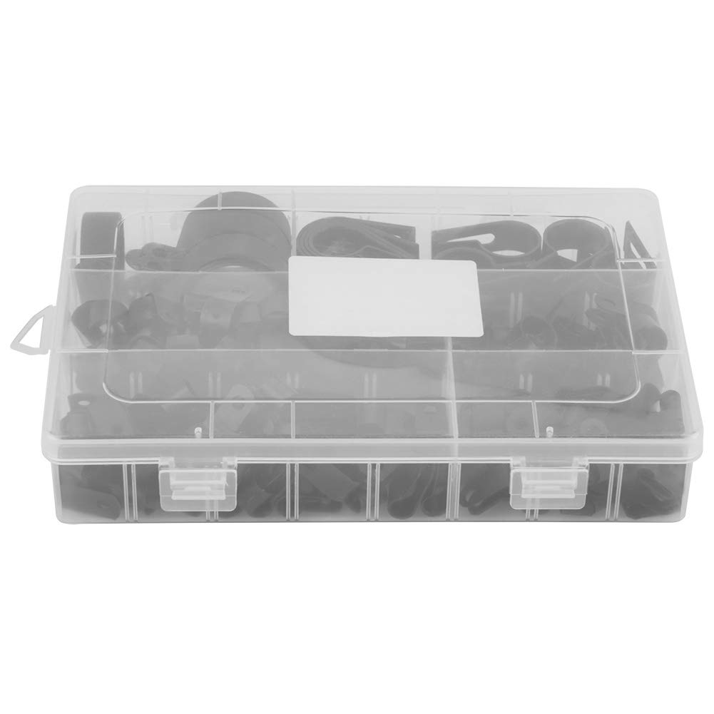 200pcs Black Nylon P Clips - Cable Conduit Fasteners for Organizing Wires