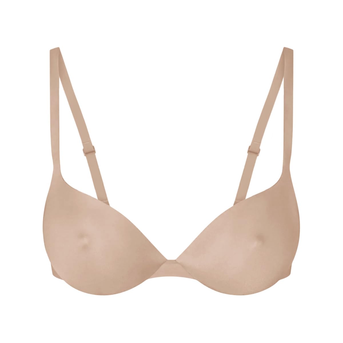 REORIA Women's Push Up Bra with Underwire - Plunge Nipple Padded Comfortable Smoothing Supportive T-Shirt Bra for Everyday Wear & Special Occasions