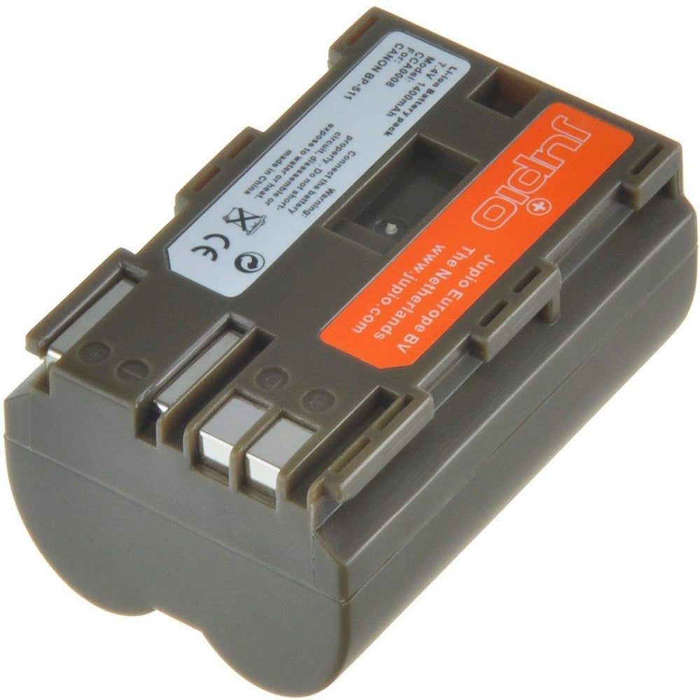 Jupio Replacement Camera Battery for Canon BP-511 / BP-511A / BP-512 - 7.4V 1700mAh Li-ion - Compatible with Canon Cameras - Perfect for Travel, Photography, and Professional Shoots
