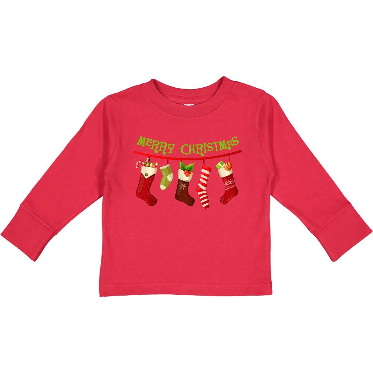 Inktastic Christmas Stockings Toddler Long Sleeve T-Shirt - Festive Holiday Outfit for Babies & Kids - Perfect for Family Photos, Christmas Parties & Seasonal Celebrations