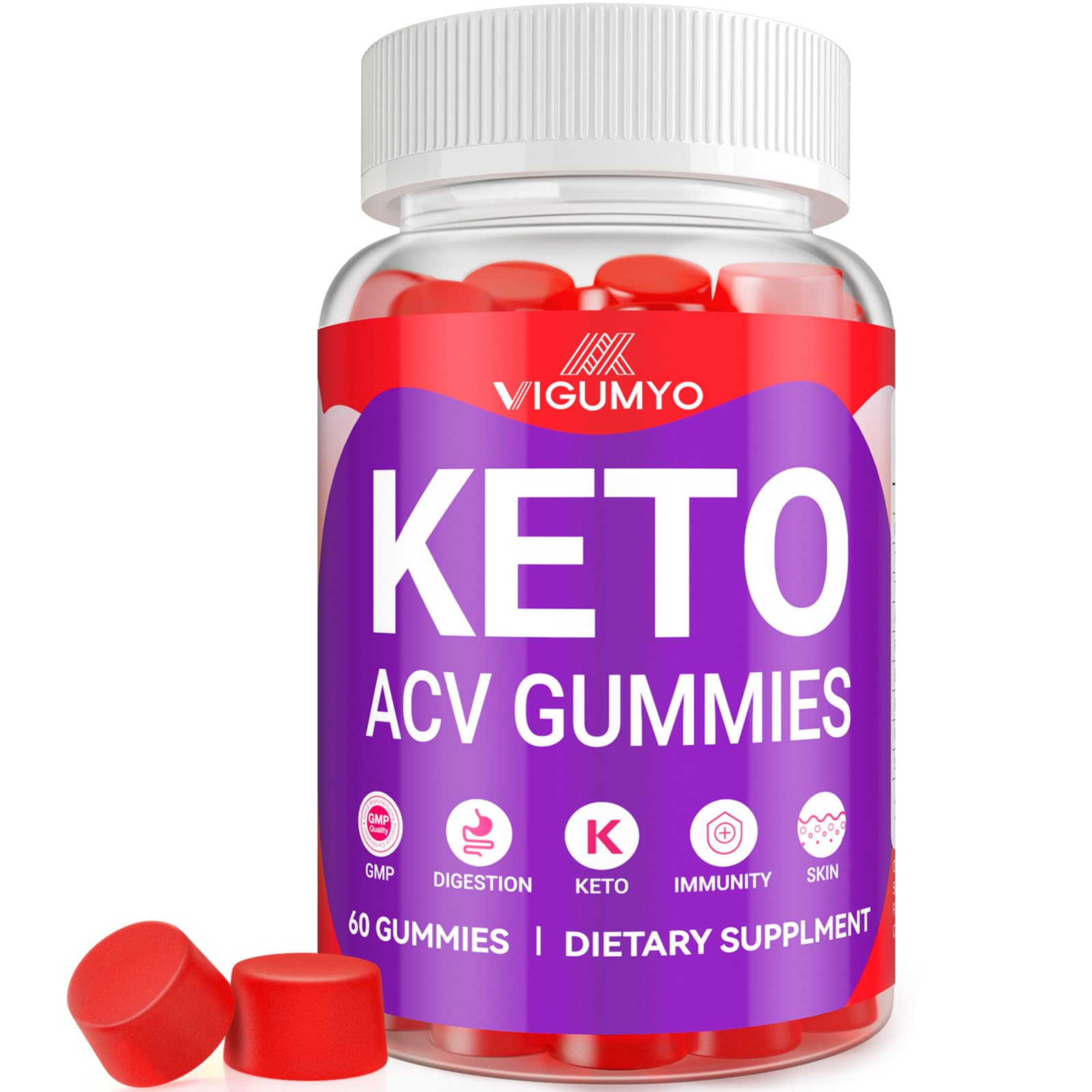 Keto ACV Gummies with Apple Cider Vinegar - Sugar Free Ketogenic Diet Supplement for Weight Loss & Digestion Support - Detox & Energy Boost for Women & Men - Perfect for Low Carb Lifestyle & Healthy Snacking