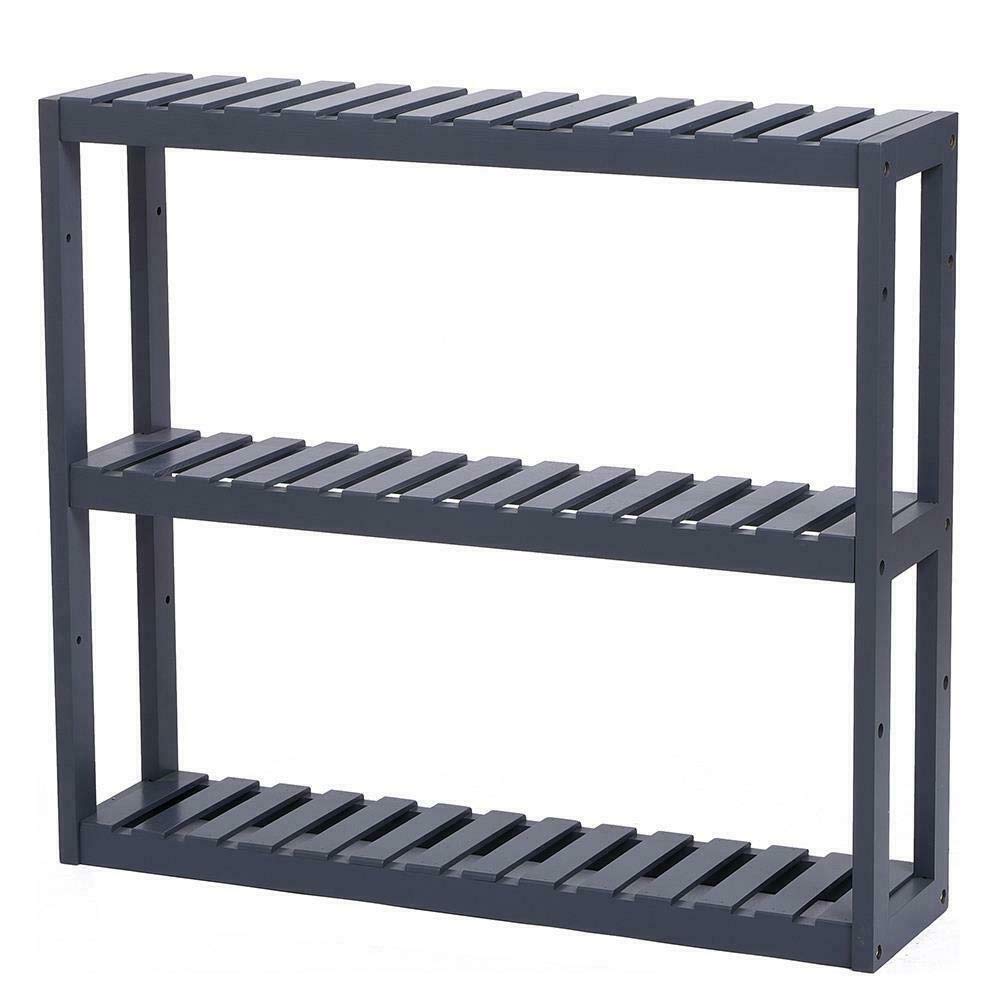 3-Tier Adjustable Bamboo Bathroom Shelf - Wall Mounted Space Saving Storage Organizer for Shower, Toiletries & Bathroom Decor - Perfect for Small Bathrooms, Apartments & Dorm Rooms